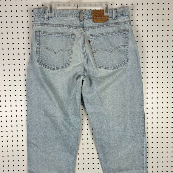 Levi's 550 Vintage Blue Jeans Light Wash Sz 36x30 Distressed Worn Work USA Made - Picture 2 of 8